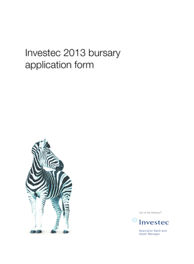 Investec 2013 Bursary Application Form