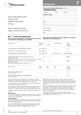 Parking Space Order Form