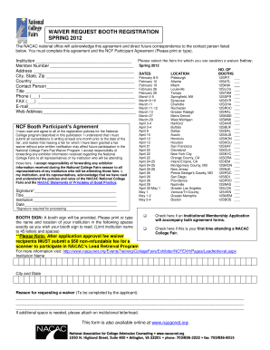 Fee waiver application - nacac fee waiver transfer