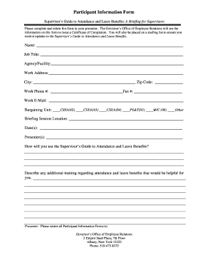 Participant Information Form