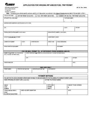 trip permit dmv va