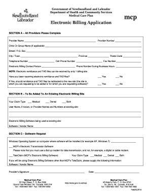 Medical Care Plan Electronic Billing Application