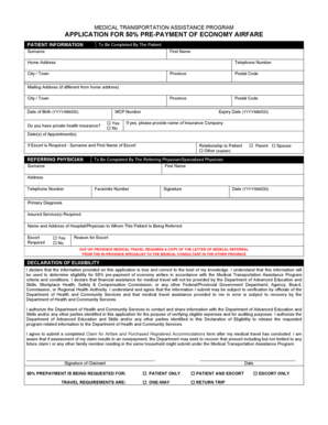 Medical Transportation Assistance Program Application