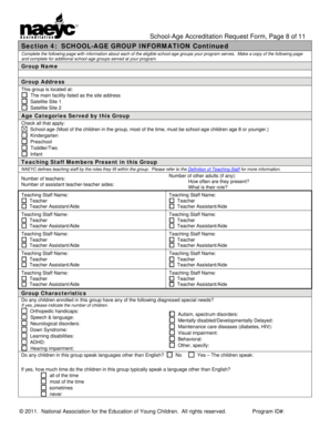School-Age Accreditation Request Form