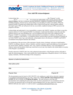First Aid/CPR Acknowledgment Form