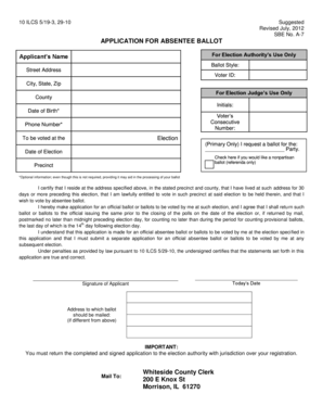 Illinois Absentee Ballot Application