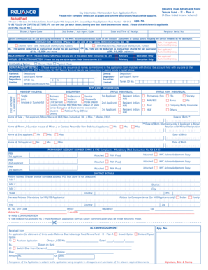 Reliance Dual Advantage Fixed Tenure Fund Application Form