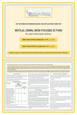 Motilal Oswal MOSt Focused 25 Fund Application Form