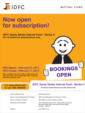 IDFC Yearly Series Interval Fund - Series II Subscription Form