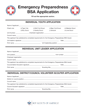 Emergency Preparedness BSA Application