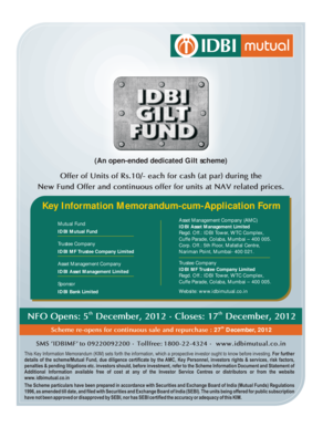 IDBI Gilt Fund Application Form