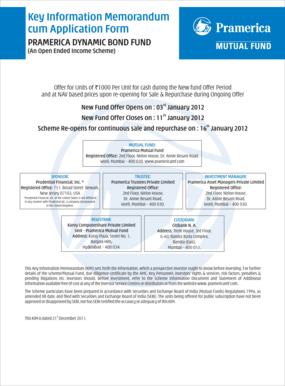 Pramerica Dynamic Bond Fund Application Form