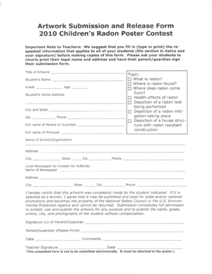 Artwork Submission and Release Form 2OLO Children's Radon ... - caes uga