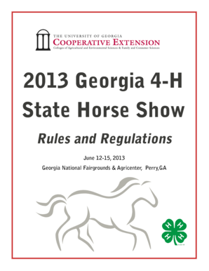 Georgia 4-H State Horse Show Entry Form