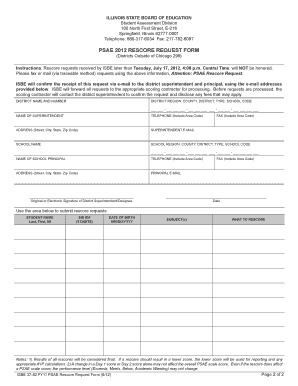 Illinois PSAE Rescore Request Form