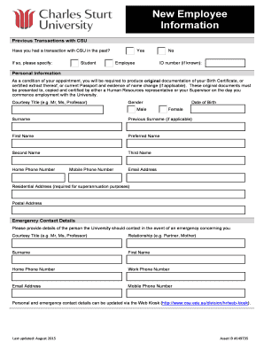 New Employee Information Form