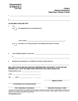 Alberta Change of Name Form