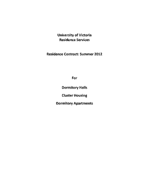 University of Victoria Residence Contract