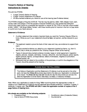 Tenant’s Notice of Hearing