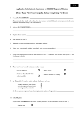 Ireland RFA2 Form