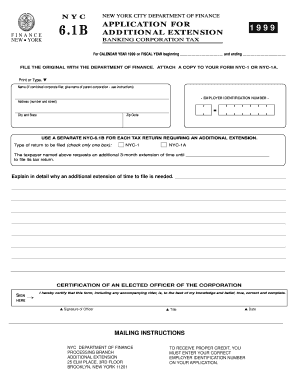 NYC 6.1B Application for Additional Extension
