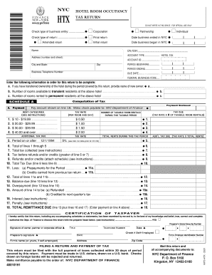 New York Hotel Tax Quarterly Return
