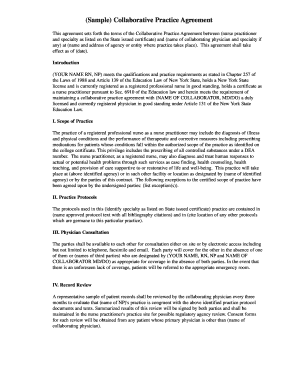 Collaborative Practice Agreement