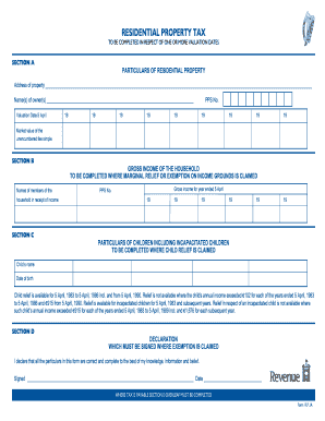 Residential Property Tax Form R.P.1A