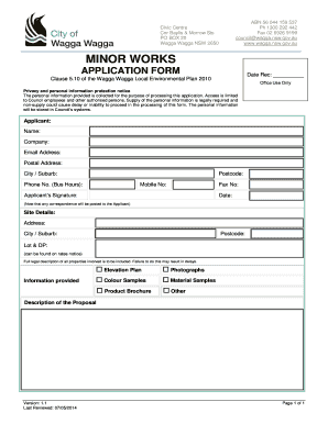Minor Works Application Form