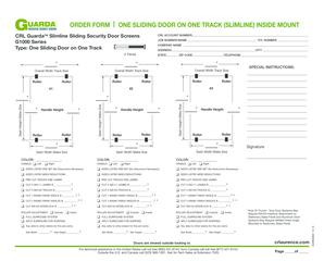 CRL Guarda Slimline Sliding Security Door Order Form