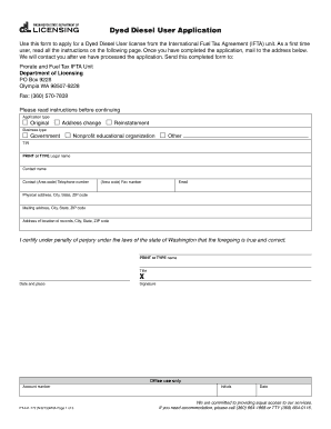 Dyed Diesel User Application