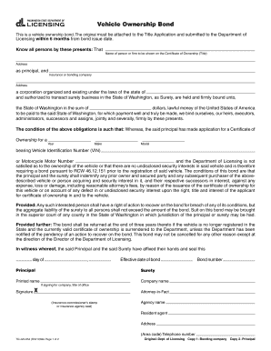 Vehicle Ownership Bond