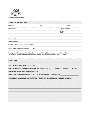 Employment Application Form