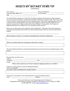 Rotary News Tip Form