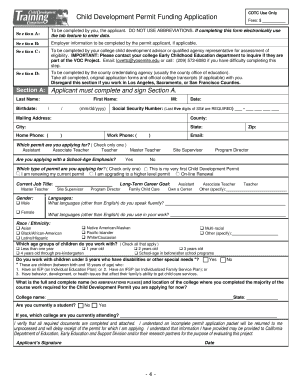 California Child Development Permit Application