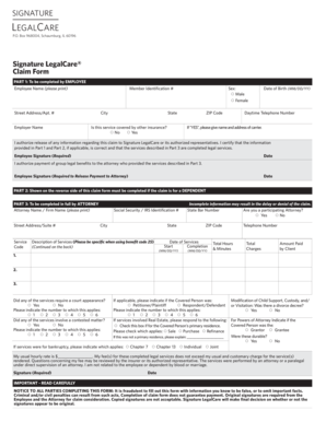 Signature LegalCare Claim Form