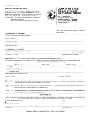 California Lessors’ Exemption Claim Form