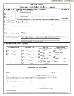 Georgia Campaign Contribution Disclosure Report
