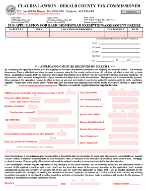 Georgia Basic Homestead Exemption Application