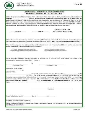 New York Contractor Certificate