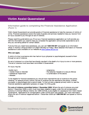 fillable victims of crime act qld edit print download form victims of crime application form