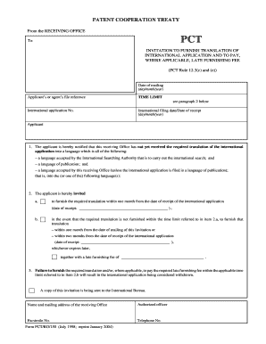 PCT Invitation to Furnish Translation