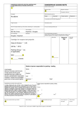 Dangerous Goods Declaration Form