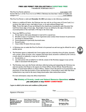 Free Use Permit for Collecting a Christmas Tree