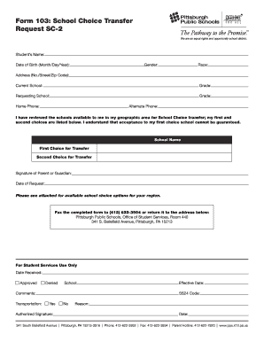 School Choice Transfer Request Form