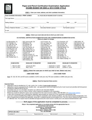 ICC Certification Exam Application