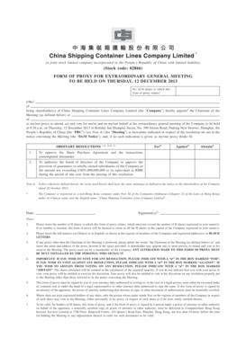 Proxy Form for Extraordinary General Meeting