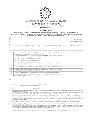 Proxy Form for Magic Holdings International Limited Annual General Meeting