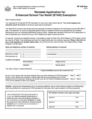 New York Enhanced STAR Exemption Renewal Application