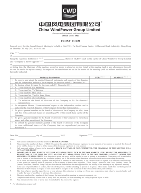 China WindPower Group Proxy Form